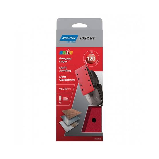 Norton - Patin Expert Trous Parallèles 93x230 Grain 80 X 5 Pièces - Norton - Image 3