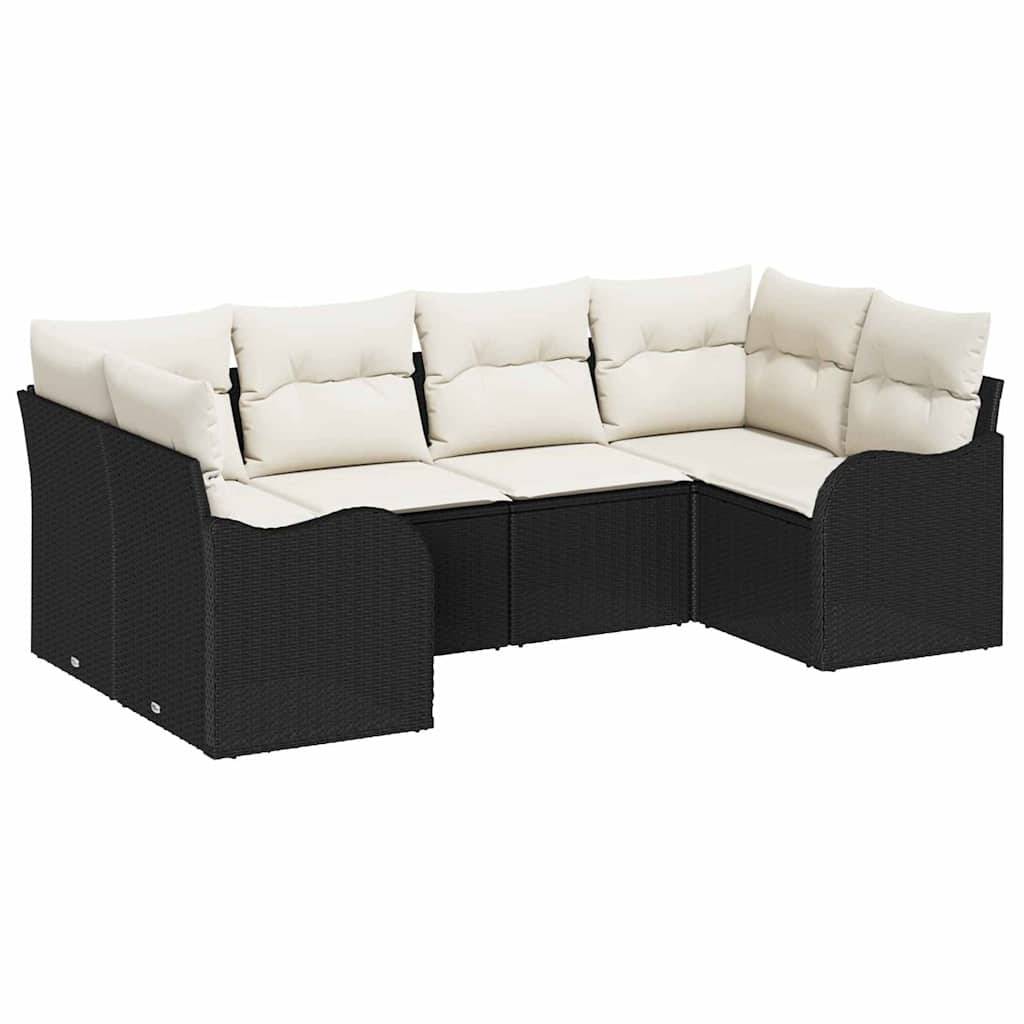 ComfortXL - Salon de Jardin 6 Places en Poly Rotin Tissé Modulable pour Extérieur Noir – ComfortXL Outdoor Living - Image 2