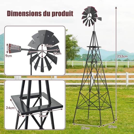 Moulin à vent XXL, moulins à vent, moulin à vent en bois avec éclairage Moulin à vent XXL, moulins à vent, moulin à vent en bois avec éclairage