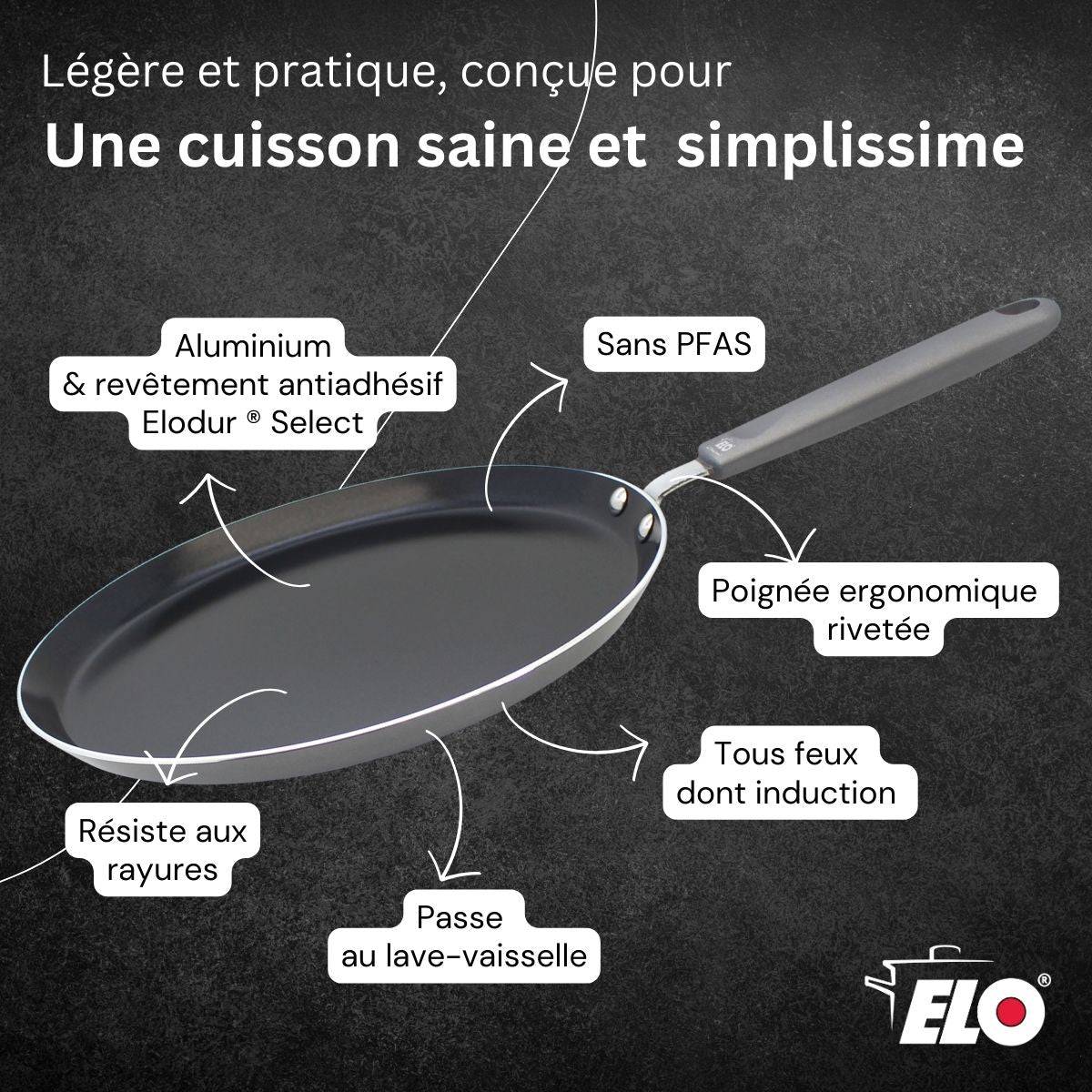 Poêle à crêpes 26 cm antiadhésive sans PFAS Elo Ducato - Image 6