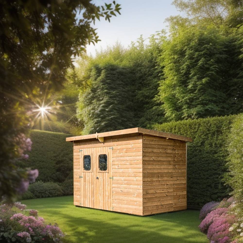 Habrita - Abri THEORA en bois - 6,78 m² - sans plancher - toit mono pente bac acier Habrita