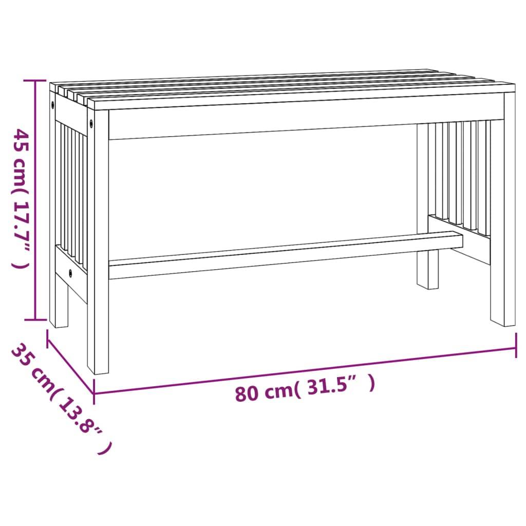 Maison Chic - Banc de jardin - Banc d'extérieur - Banquette 80 cm bois massif d'eucalyptus - Imagen 6