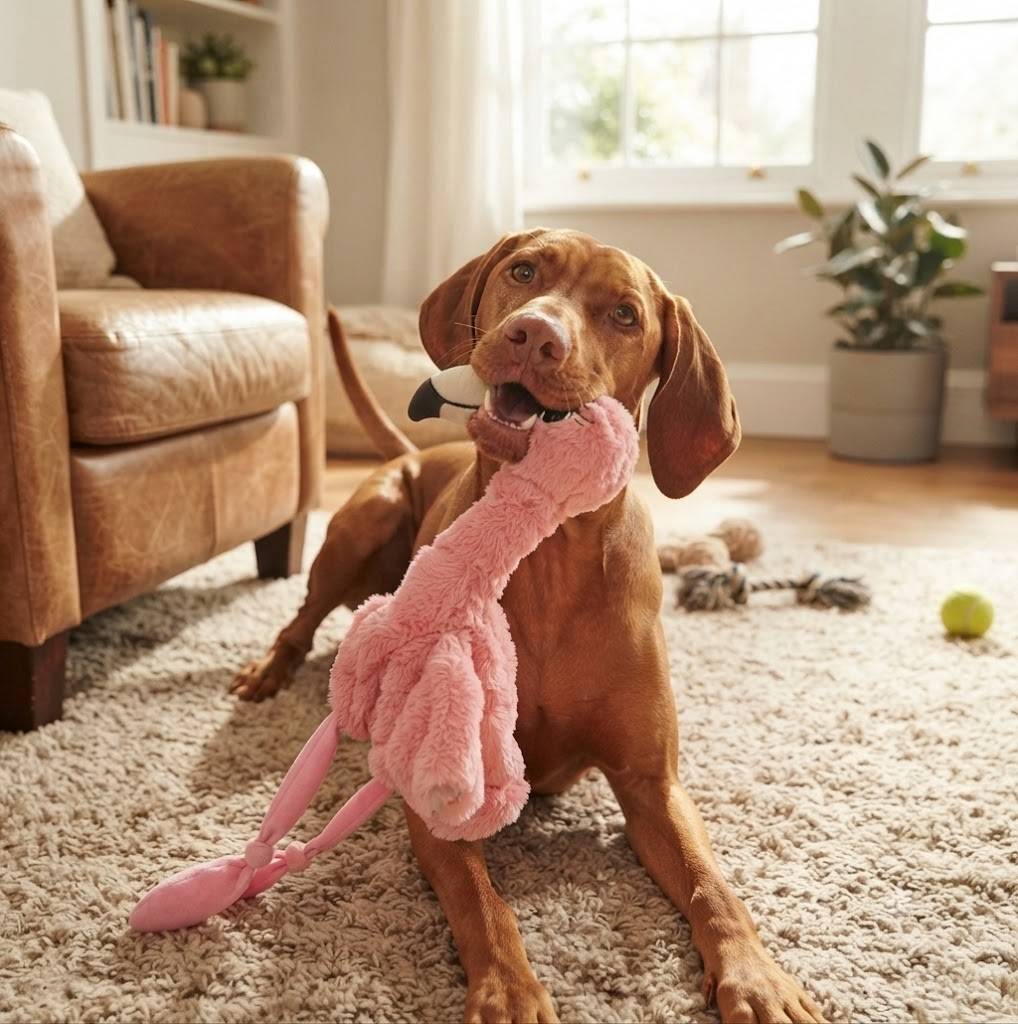 Eden - Peluche Flamant rose grand yeux pour chien - Image 2