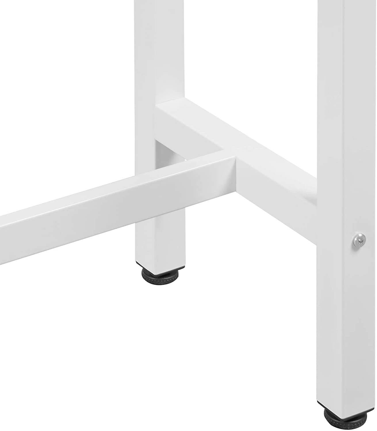 Helloshop26 - Table de bar table de bistrot structure en métal plateau en aggloméré table haute table à manger 100 cm blanc - Imagen 3