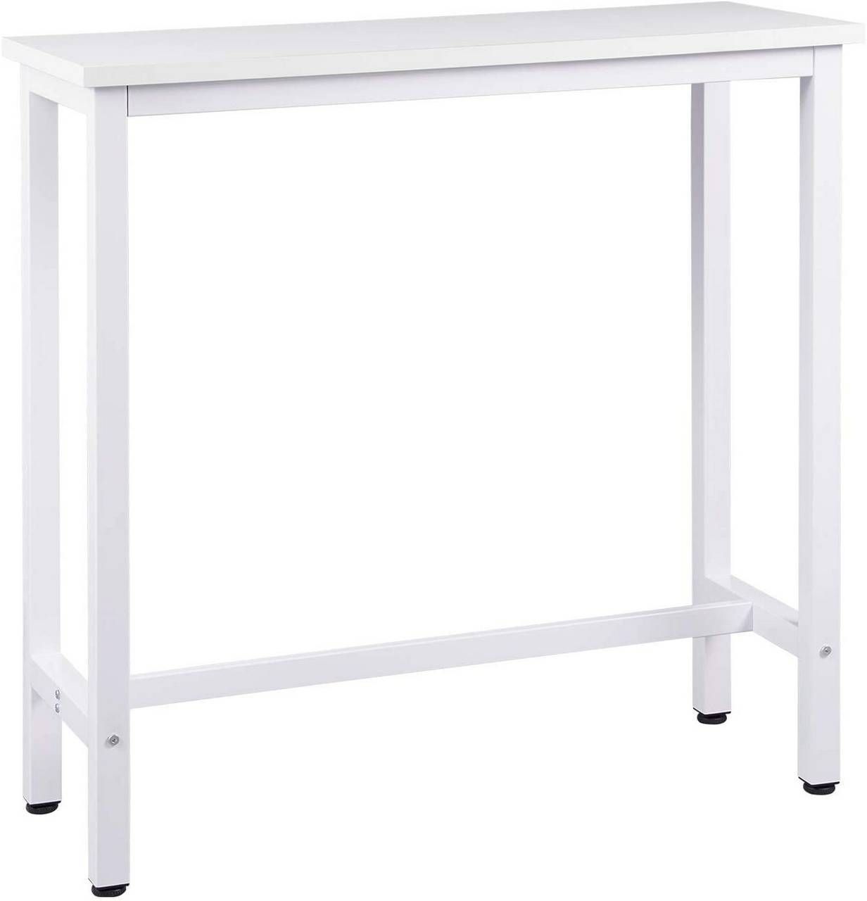 Helloshop26 - Table de bar table de bistrot structure en métal plateau en aggloméré table haute table à manger 100 cm blanc - Imagen 1