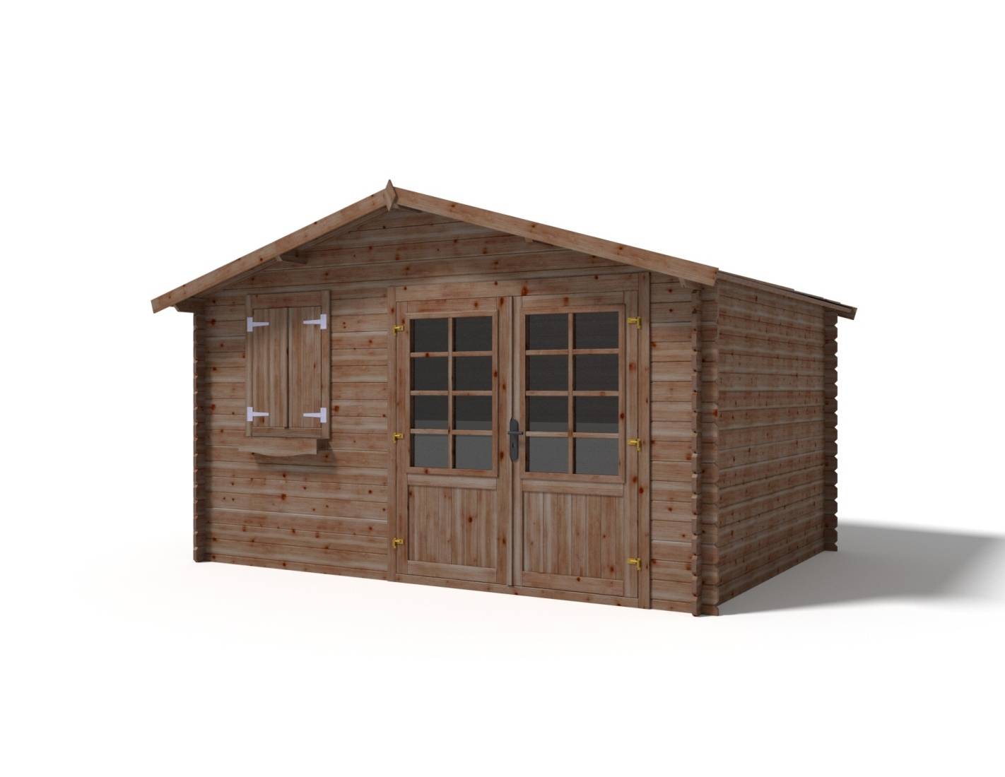 Altanka - Abri de jardin en bois - 4x3 m + terrasse avec balustrade et avant-toit en bois - 24 m2 - Traité - DOM595+DOM541+DOM542+POD05 - ALTANKA - Imagen 4