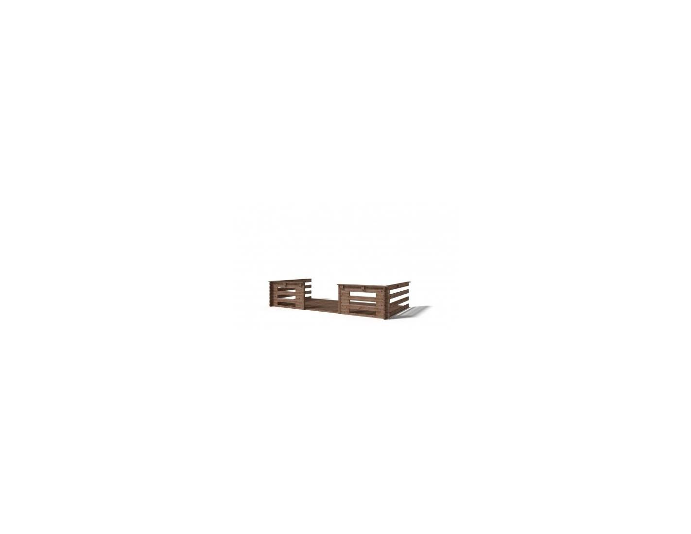 Altanka - Abri de jardin en bois - 4x3 m + terrasse avec balustrade et avant-toit en bois - 24 m2 - Traité - DOM595+DOM541+DOM542+POD05 - ALTANKA - Imagen 7