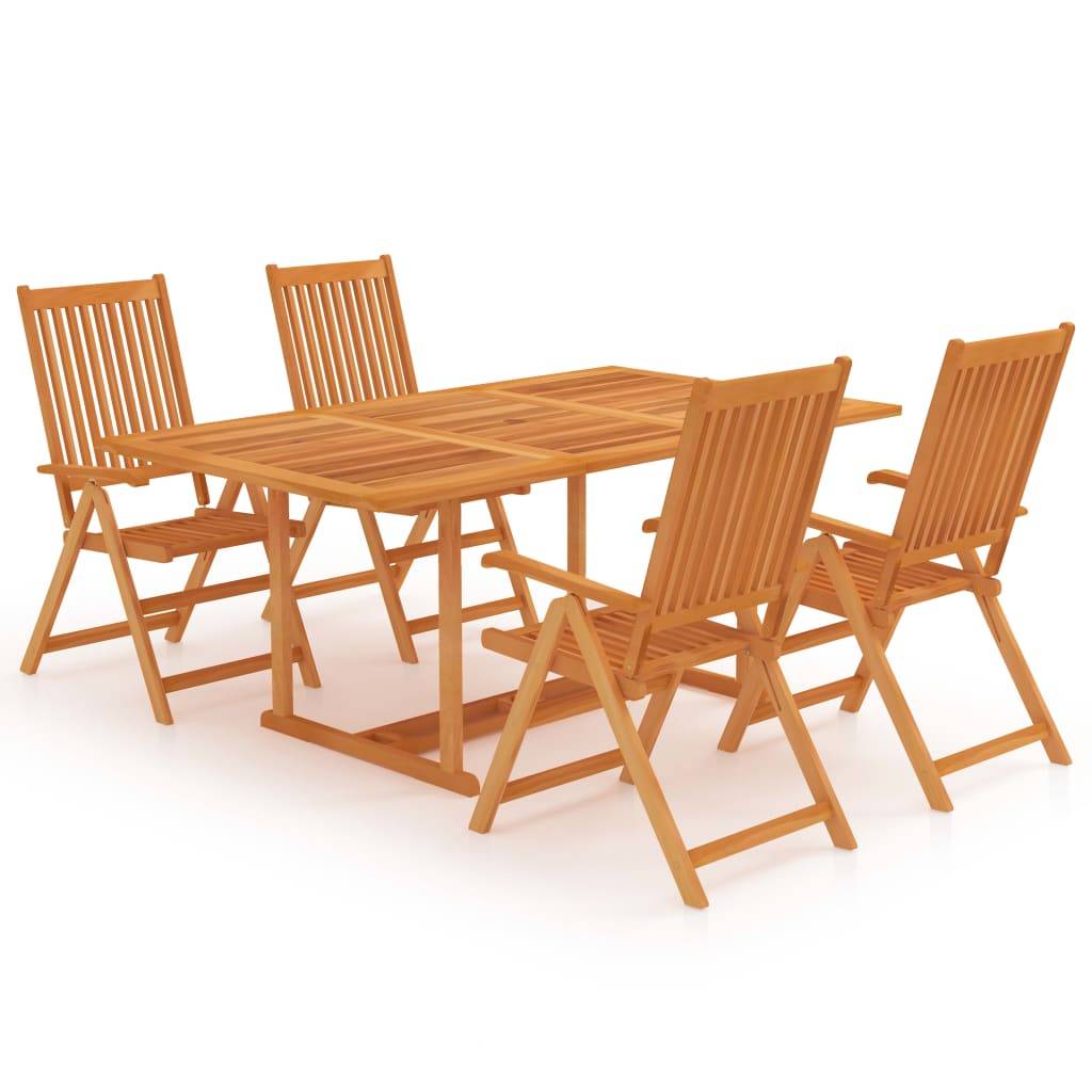 Helloshop26 - Salon de jardin meuble d'extérieur ensemble de mobilier 5 pièces bois de teck massif - Imagen 1