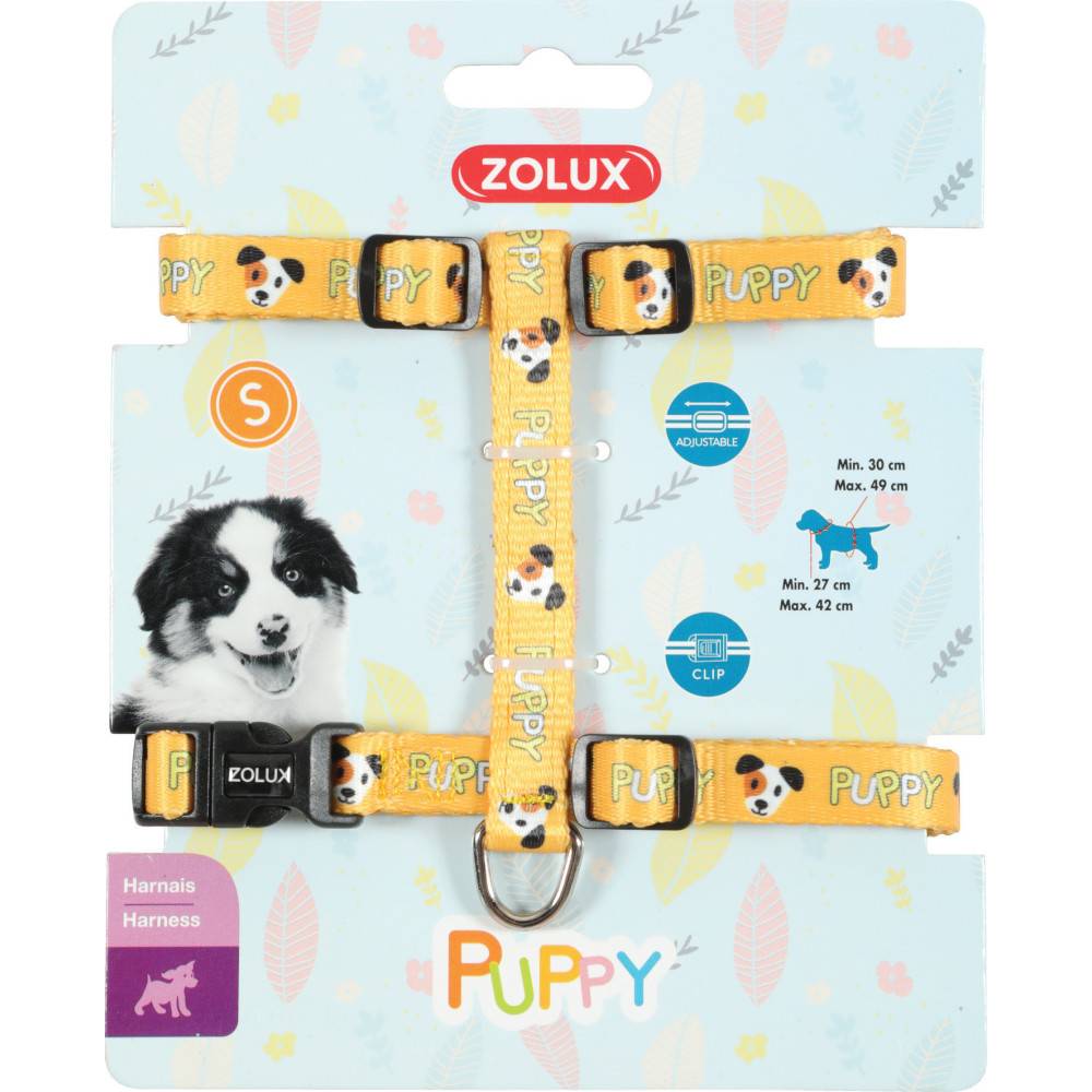 Zolux - zolux - Harnais S PUPPY MASCOTTE 13 mm 27 à 42 cm couleur jaune pour chiots - Imagen 1