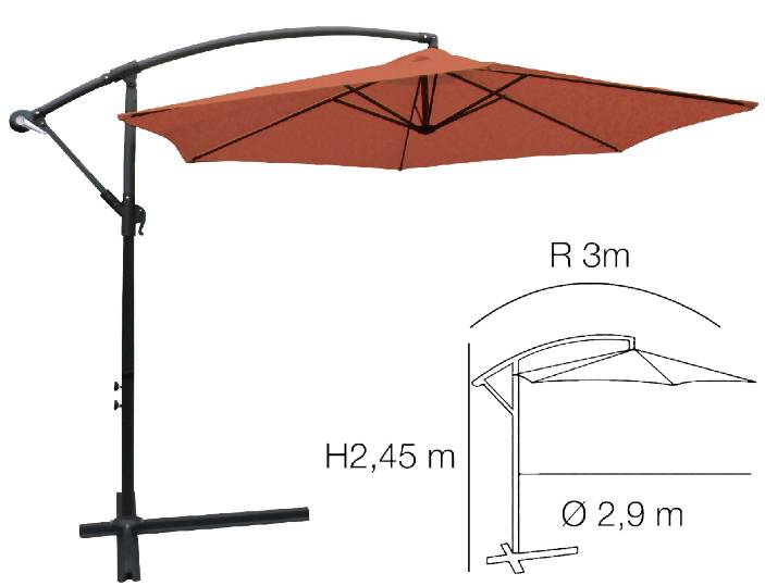 Chalet & Jardin - Parasol déporté rond COLLIOURE - Terre cuite Chalet & Jardin - Image 2
