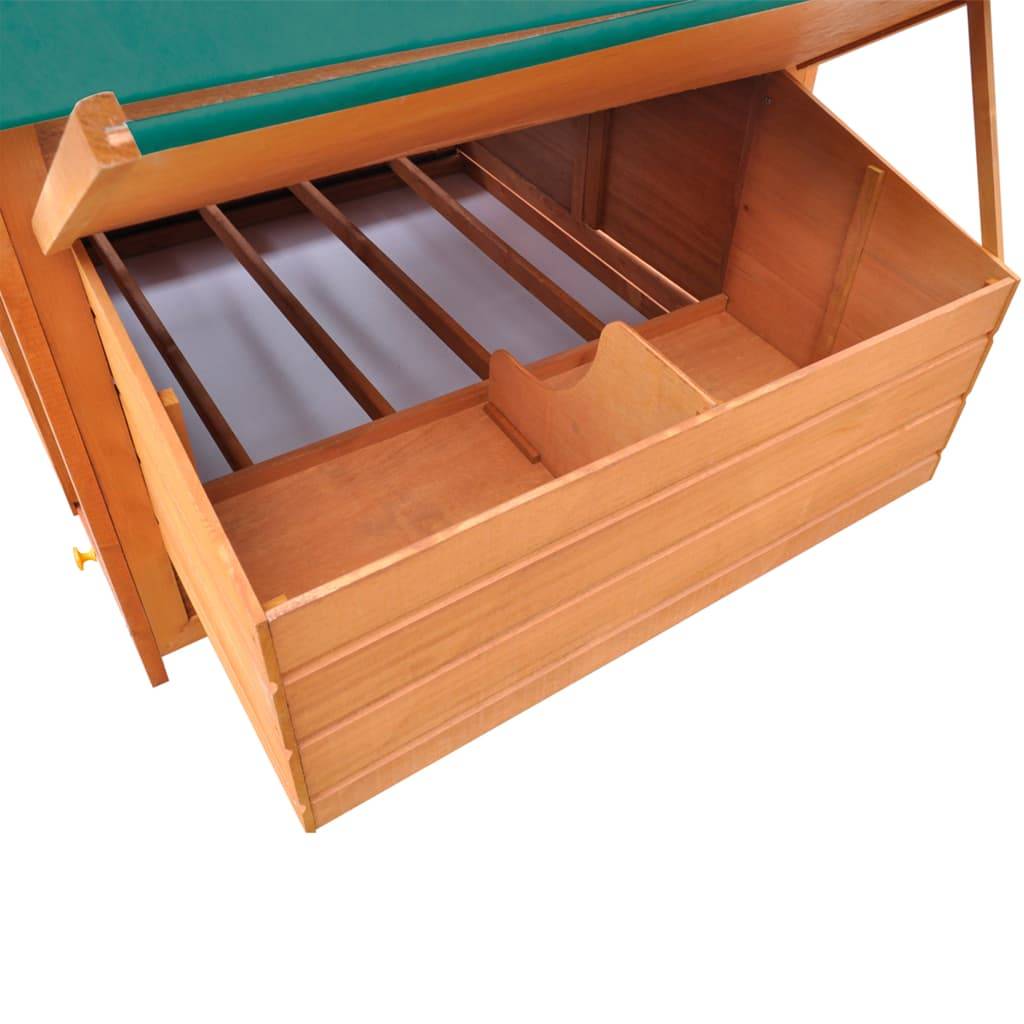 Helloshop26 - Poulailler bois 157 x 97 x 110 cm pinède solide marron et vert - Imagen 6