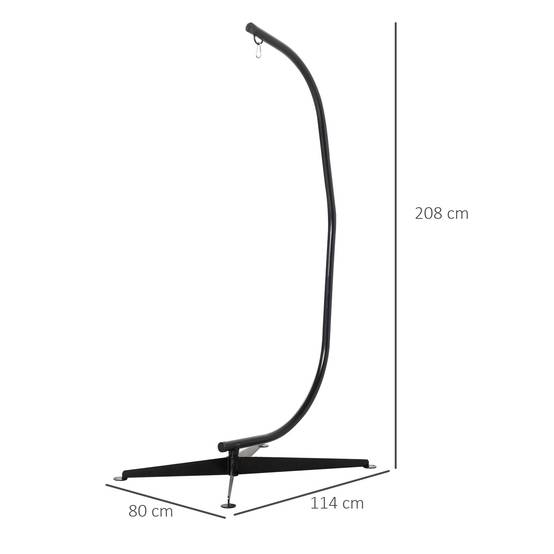Support de fauteuil suspendu métal noir 114 x 80 x 208 cm - PANGIVO - Image 5
