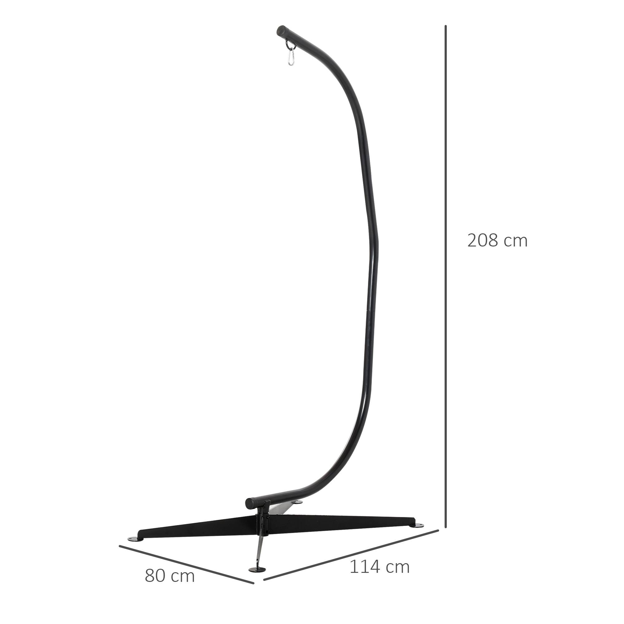 Support de fauteuil suspendu métal noir 114 x 80 x 208 cm - PANGIVO - Image 5