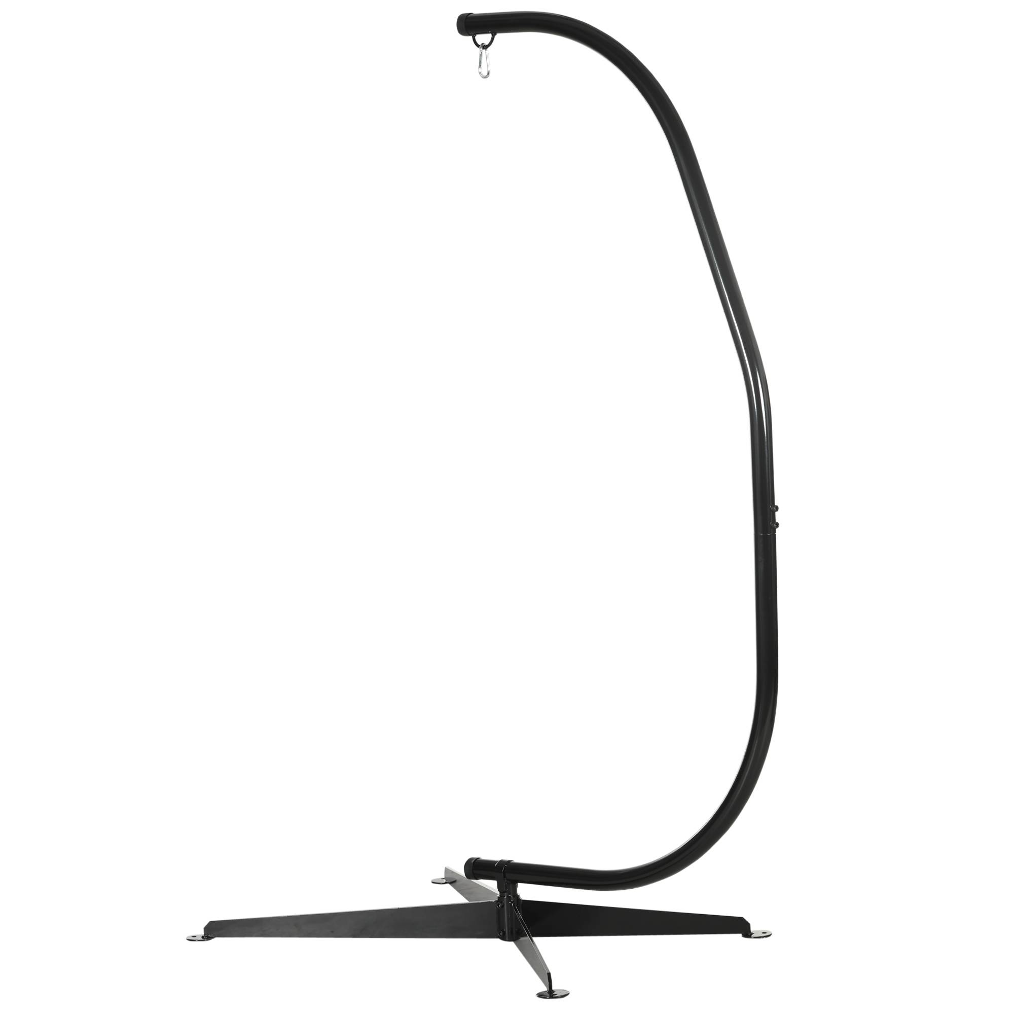 Support de fauteuil suspendu métal noir 114 x 80 x 208 cm - PANGIVO - Image 2