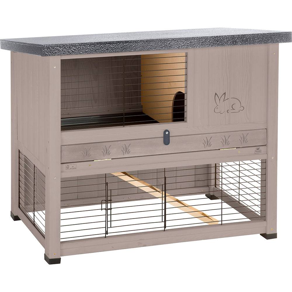 Ferplast - Ferplast Cage d'extérieur pour Lapins RANCH 100 en bois FSC, Deux étages, Accessoires inclus - Imagen 1