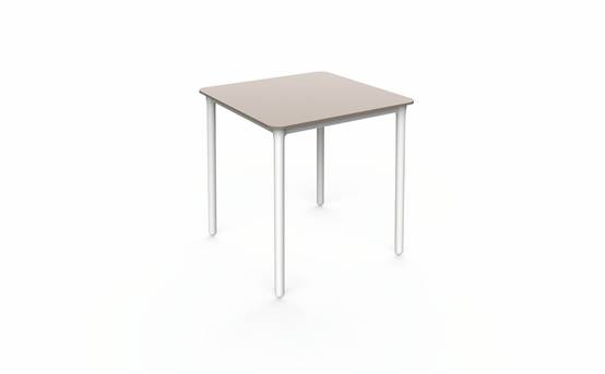 Table carrée 70x70 Marsella garbar plastique blanc beige - Image 1