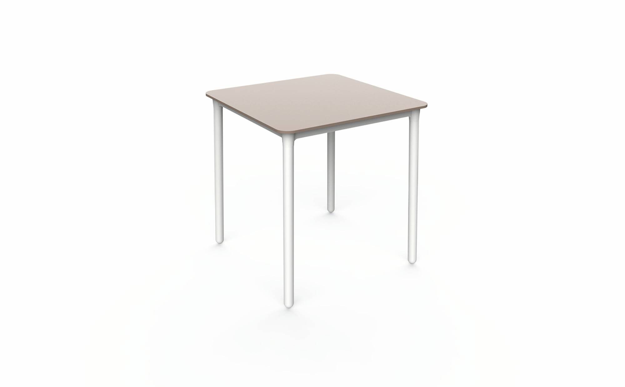 Table carrée 70x70 Marsella garbar plastique blanc beige - Image 1