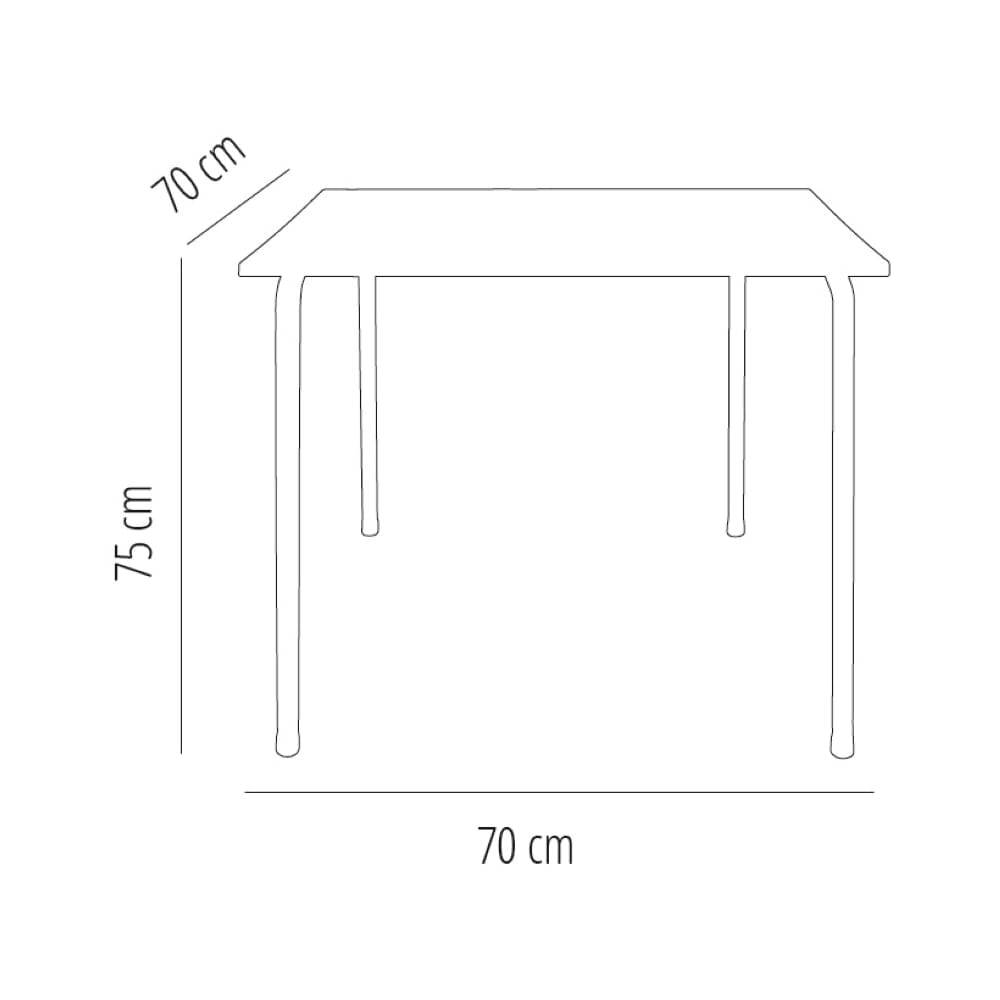 Table carrée 70x70 Marsella garbar plastique blanc beige - Image 2