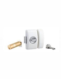Verrou universel à bouton THIRARD cylindre languette HG5 + 3 clés - Blanc - 00080472 - Imagen 2