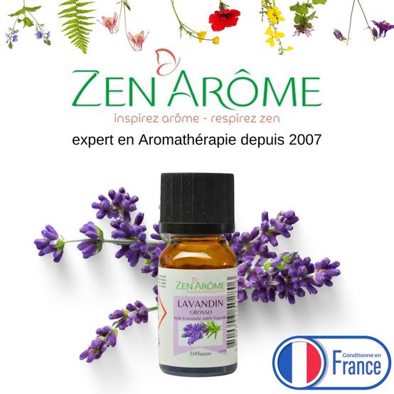 Huile Essentielle de Lavandin Grosso – 100% Pure et Naturelle - Diffusion Aromathérapie – 10ml – Conditionné en France - Zen'Arôme - Image 1
