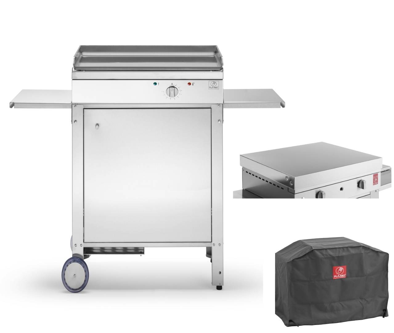 Plancha Planet - Plancha CHEF 55 ELEC - Lisse + Chariot Fermé + Couvercle + Housse PLANET - Image 1