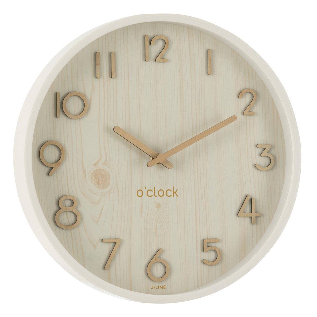 Horloge Murale en Bois "Marion" 30cm Blanc - Image 1