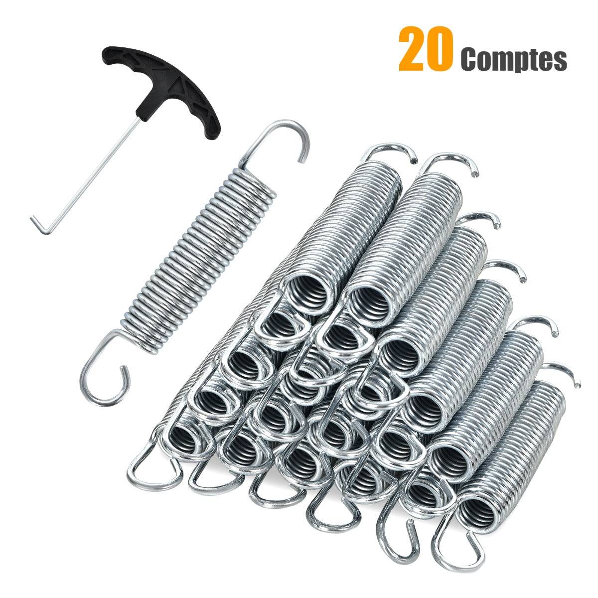 Helloshop26 - Lot de 20 ressorts de trampoline ressorts en acier galvanisé robuste de avec outil de traction en T 14cm - Imagen 1