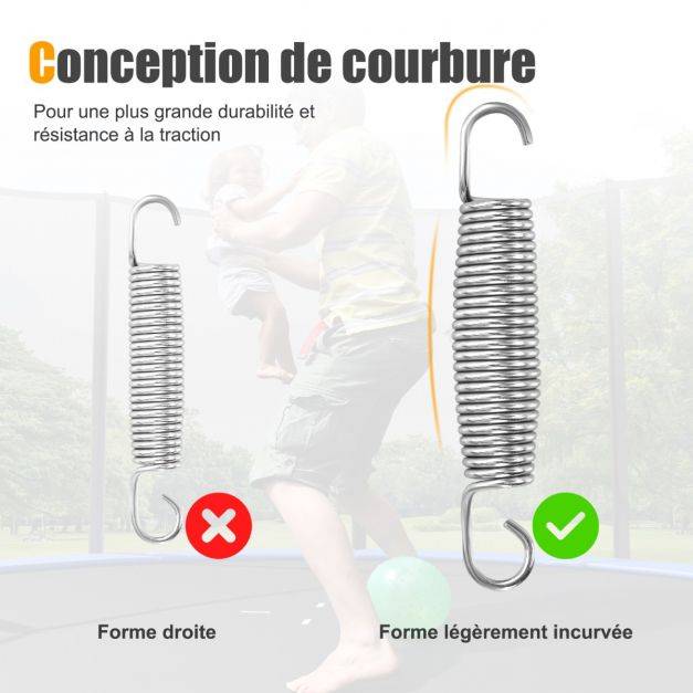 Helloshop26 - Lot de 20 ressorts de trampoline ressorts en acier galvanisé robuste de avec outil de traction en T 14cm - Imagen 3
