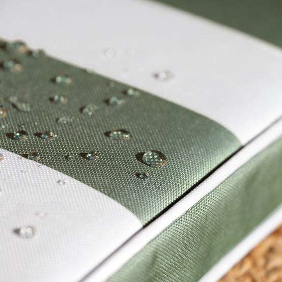 Home Maison - Galette de chaise imperméable déhoussable à rayures ARCACHON - HOME MAISON - Polyester - Vert Olive - Image 2