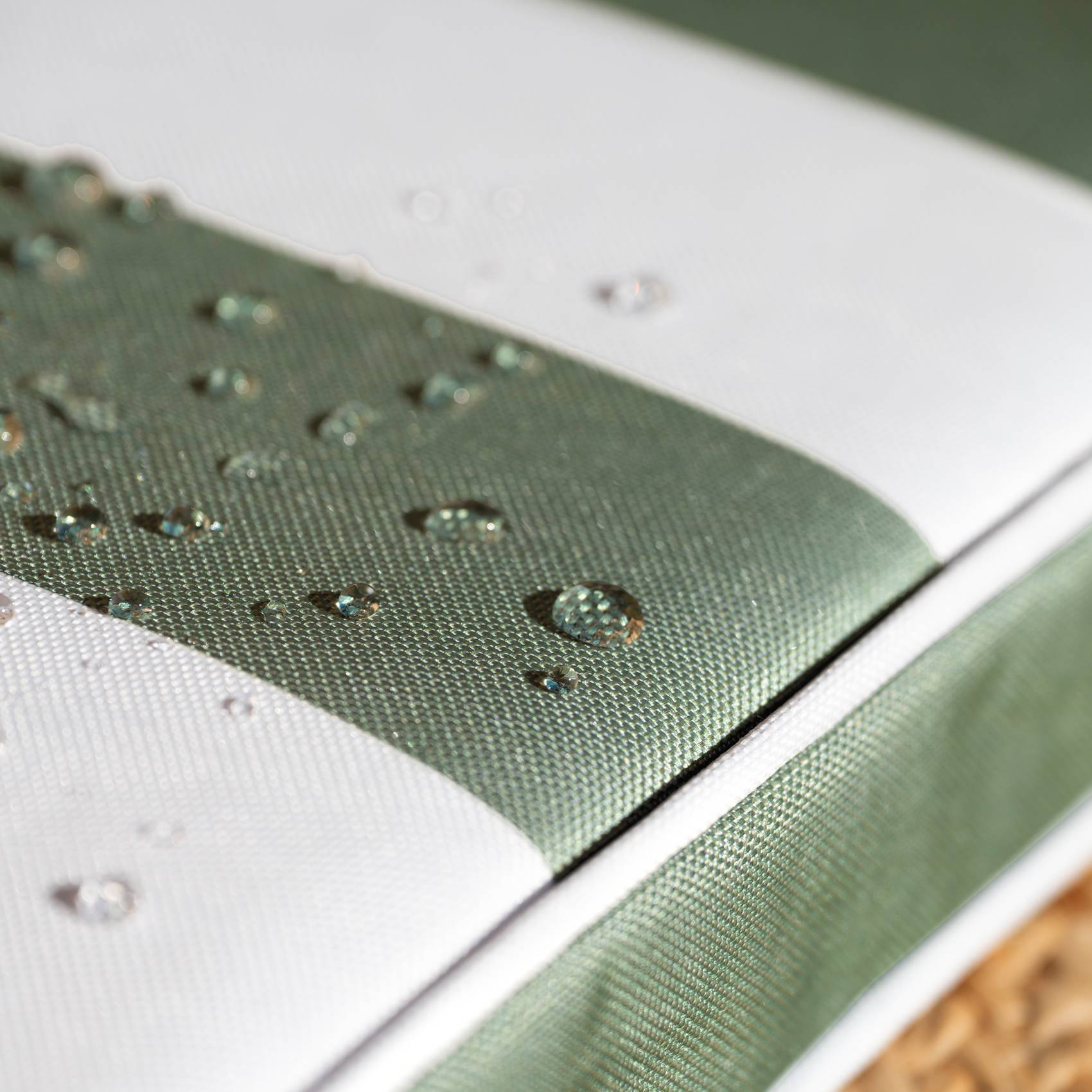 Home Maison - Galette de chaise imperméable déhoussable à rayures ARCACHON - HOME MAISON - Polyester - Vert Olive - Image 2