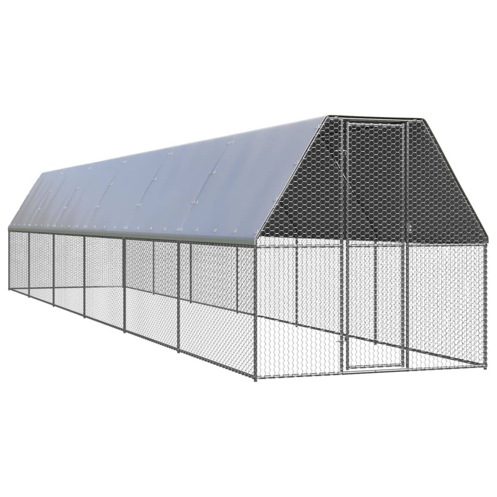 Helloshop26 - Poulailler d'extérieur 2 x 12 x 2 m acier galvanisé toit résistant à l'eau - Imagen 1