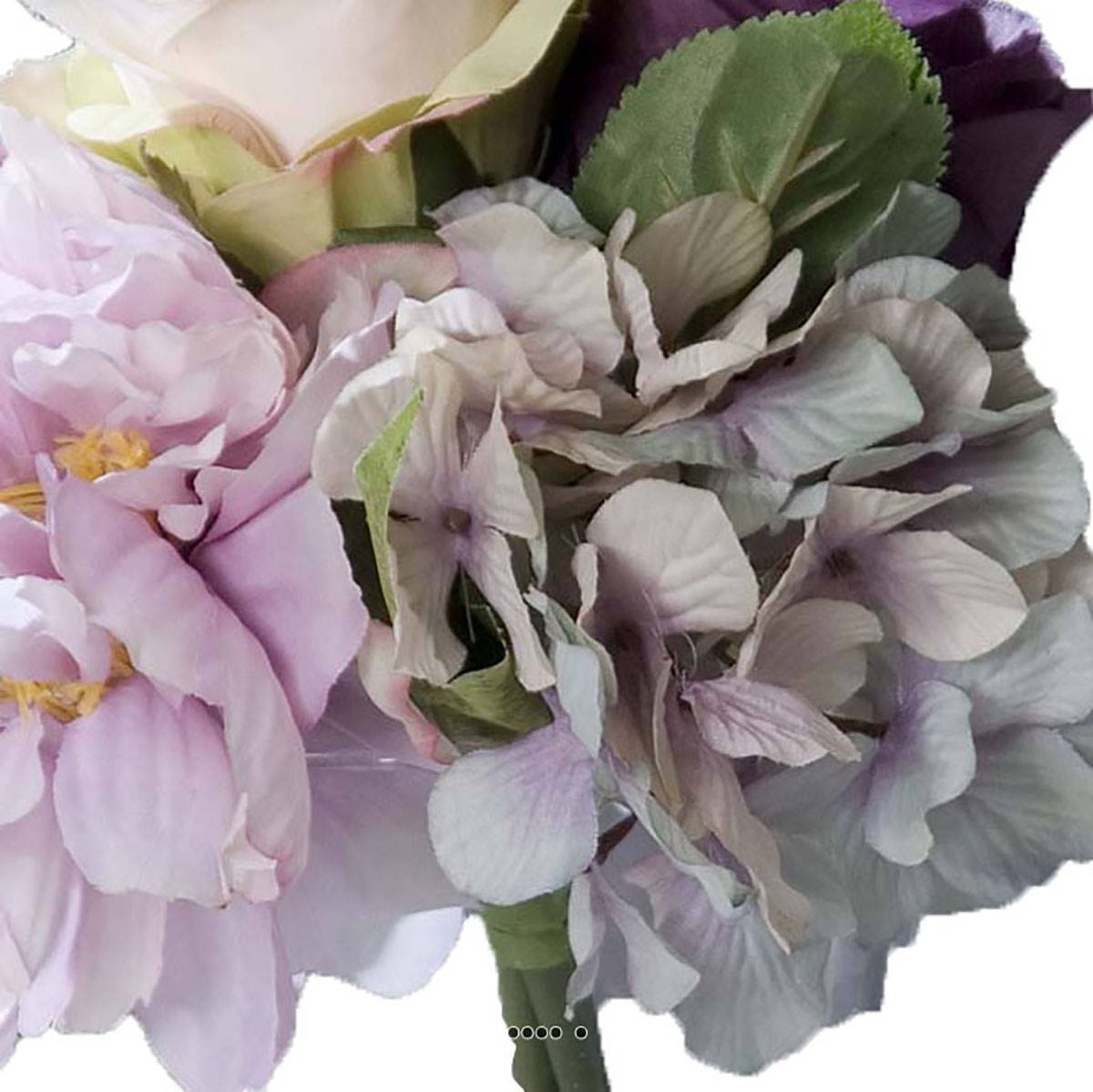 Artificielles - Bouquet de Roses et Hortensias artificielles lavande 4 têtes D 20 cm - couleur: Lavande - Imagen 3