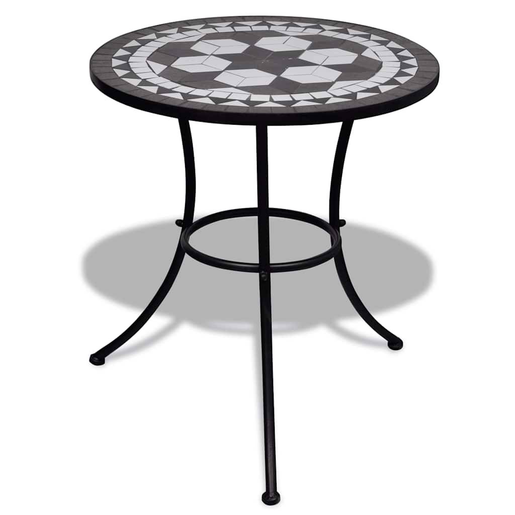Vidaxl - Mobilier de bistro 3 pcs Carreaux céramiques Noir et blanc vidaXL 271772 - Imagen 8
