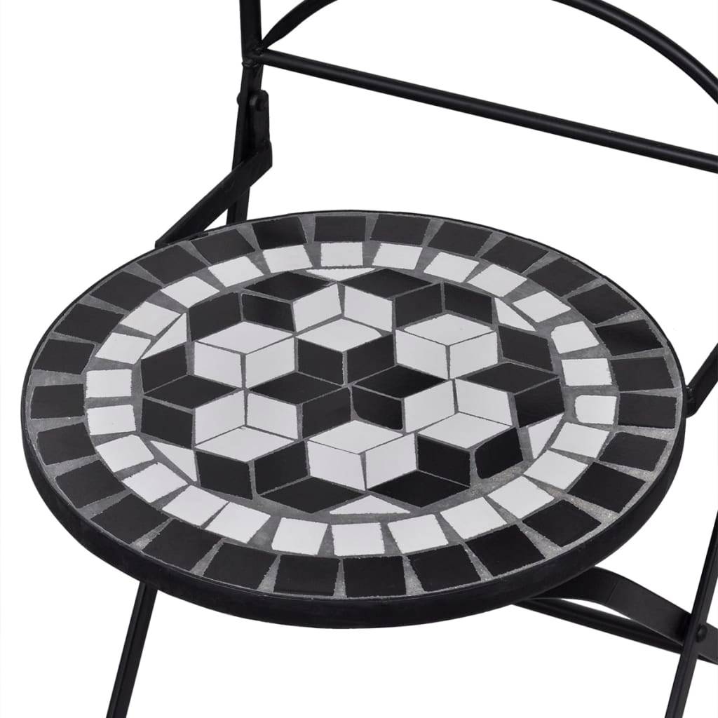 Vidaxl - Mobilier de bistro 3 pcs Carreaux céramiques Noir et blanc vidaXL 271772 - Imagen 5