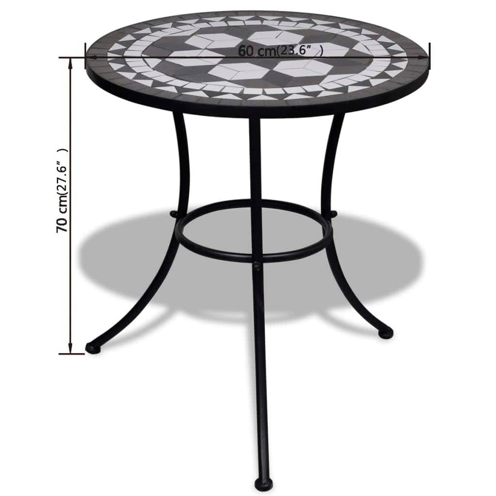 Vidaxl - Mobilier de bistro 3 pcs Carreaux céramiques Noir et blanc vidaXL 271772 - Imagen 3