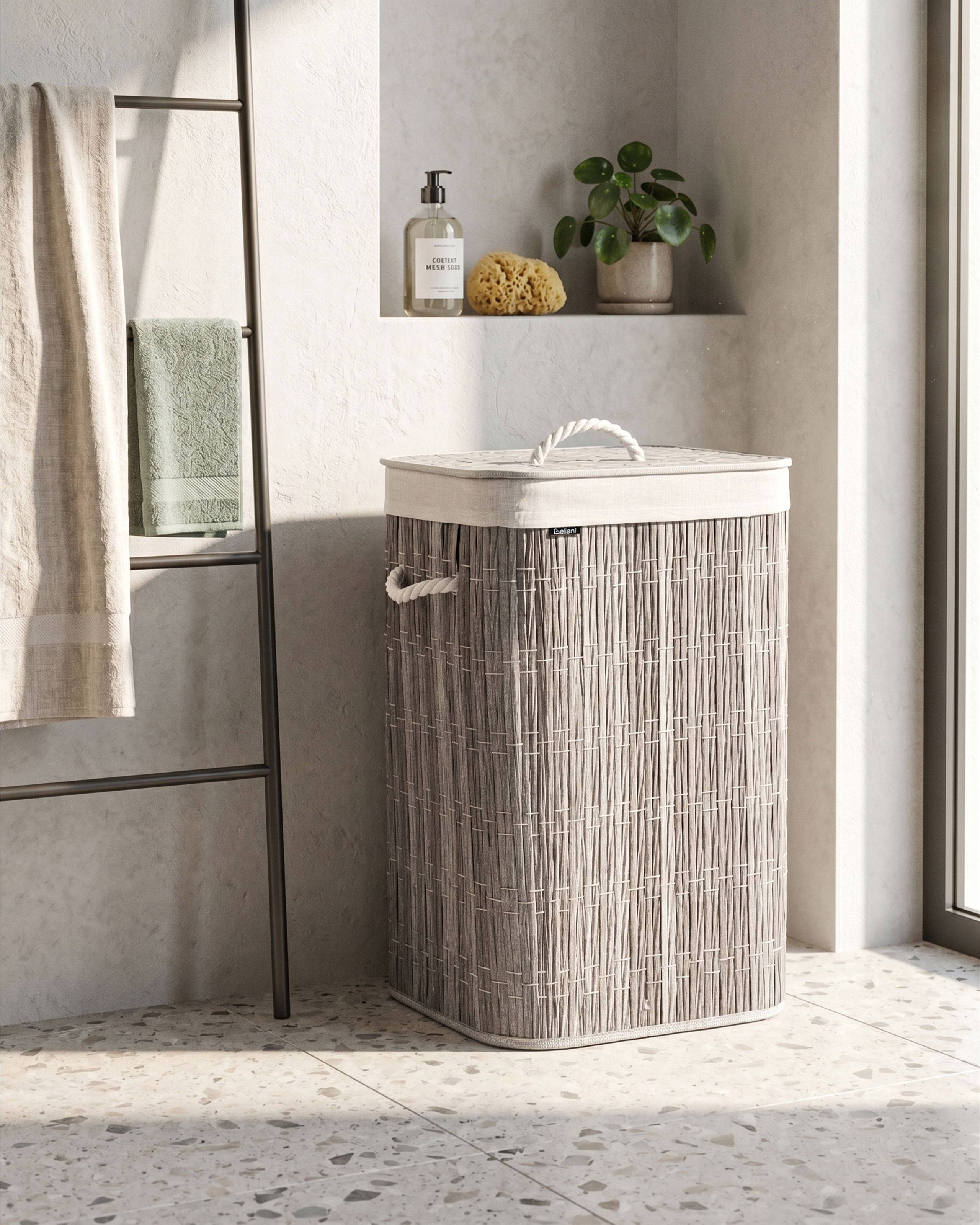 Beliani - Paniers à linge Matière synthétique Gris TRANCURA - 41x31x60- Beliani - Image 1