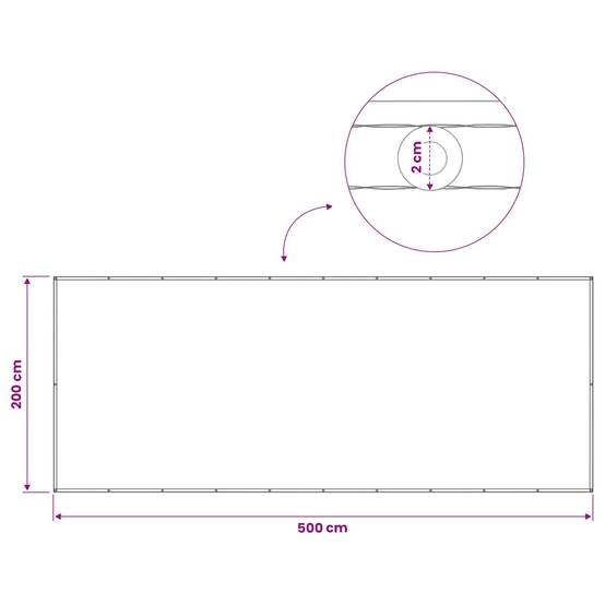 Écran de confidentialité polyester gris clair 500 x 200 cm - PANGIVO - Image 6