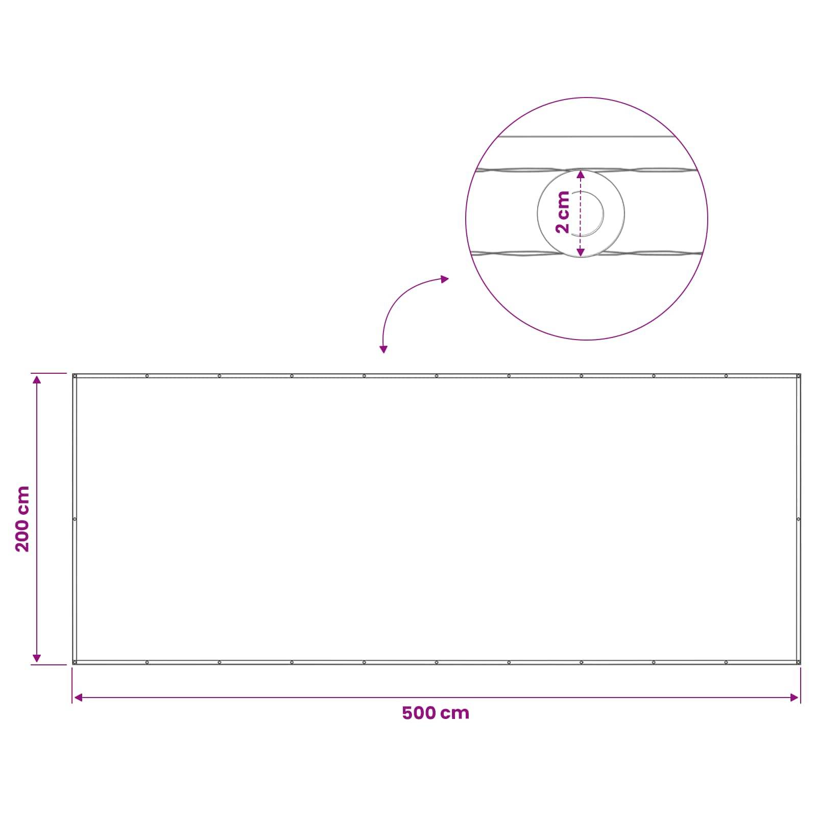 Écran de confidentialité polyester gris clair 500 x 200 cm - PANGIVO - Image 6