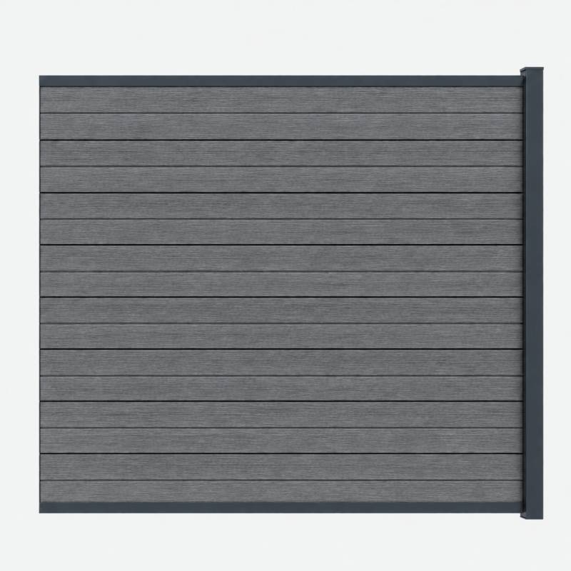 Kit complet extension clôture en composite coextrudé 1,50 L x 1,80 H (4 coloris) - Coloris - Charbon, Hauteur - 180 cm, Longueur - 150 cm