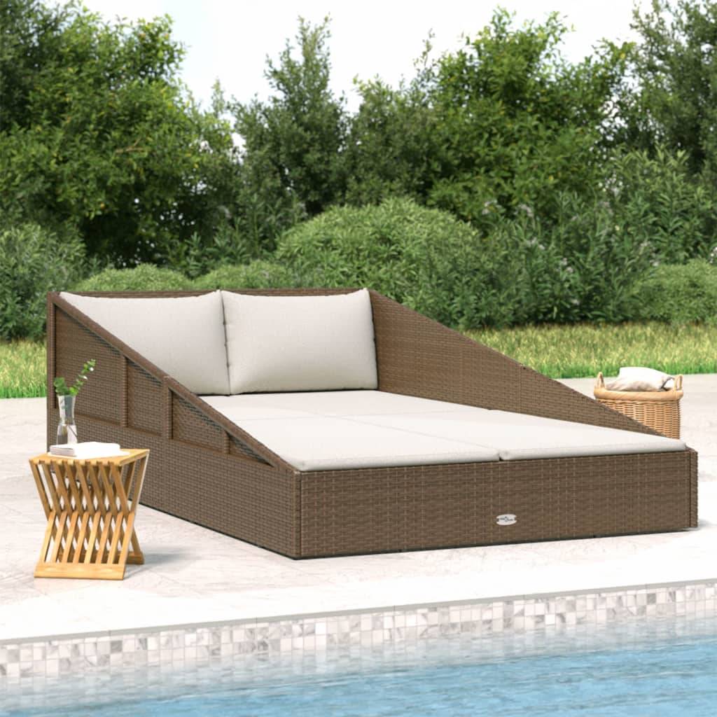 Vidaxl - Lit de jardin marron 110x200 cm résine tressée vidaXL 42666 - Image 1