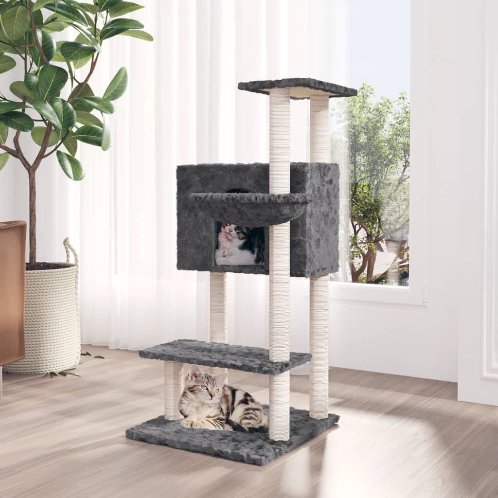 Arbre à chat, Tour à chat avec griffoirs en sisal Gris foncé 108,5 cm MP66 - Image 2