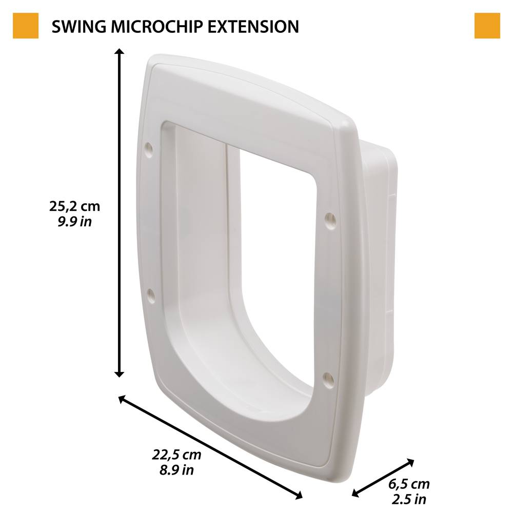 Ferplast - Ferplast Extension pour porte pour  chats chatière avec puce porte basculante SWING MICROCHIP EXTENSION, 22,5 x 16,2 x h 25,2 cm, profondeur 5 cm, - Imagen 2