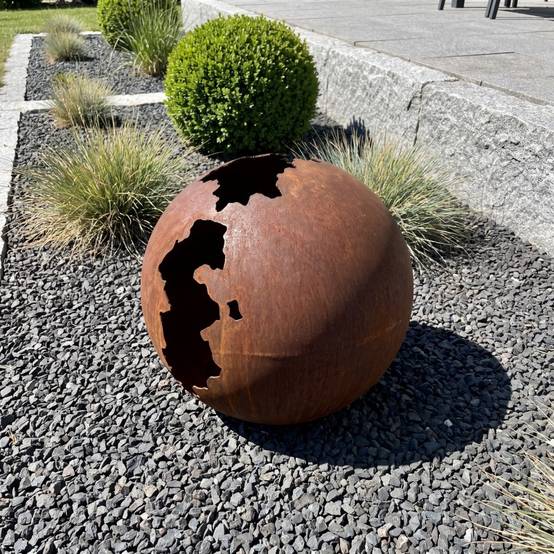 Jardinex - Boule déco jardin métal craquelée - Rouille 50 cm - Jardinex - Imagen 10