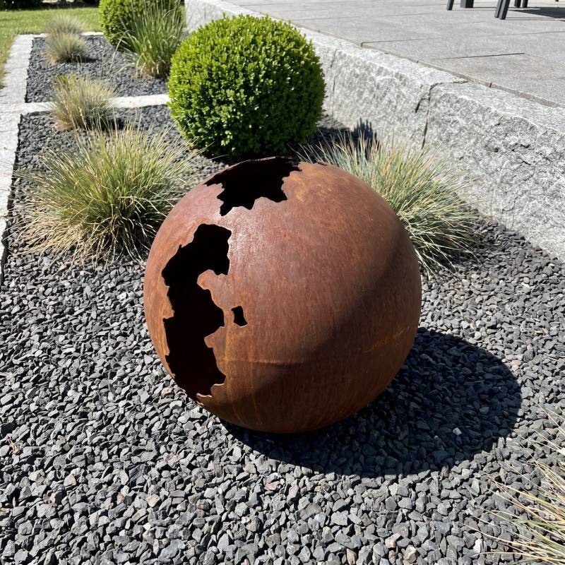 Jardinex - Boule déco jardin métal craquelée - Rouille 50 cm - Jardinex - Imagen 10