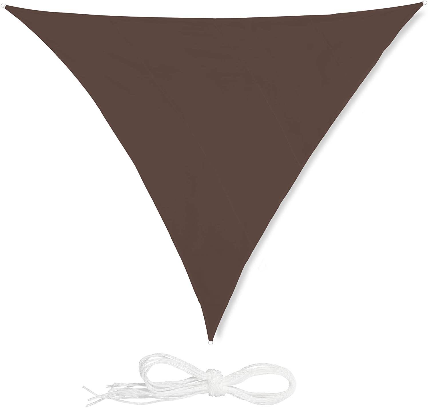 Helloshop26 - Voile d'ombrage triangle 5 x 5 x 5 m brun - Imagen 1