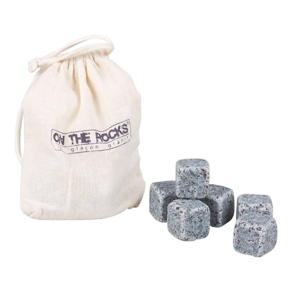 Sachet coton de 6 glaçons en granit - Image 1