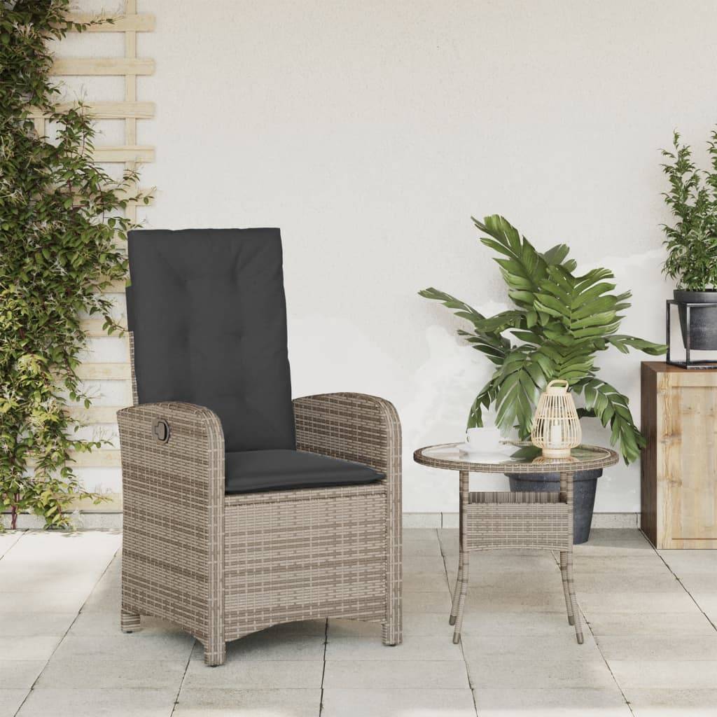 Chaise bois composite 1 places rotin gris  57 x 58,5 x 93 cm  - Prolenta premium  p379.4 - Image 3