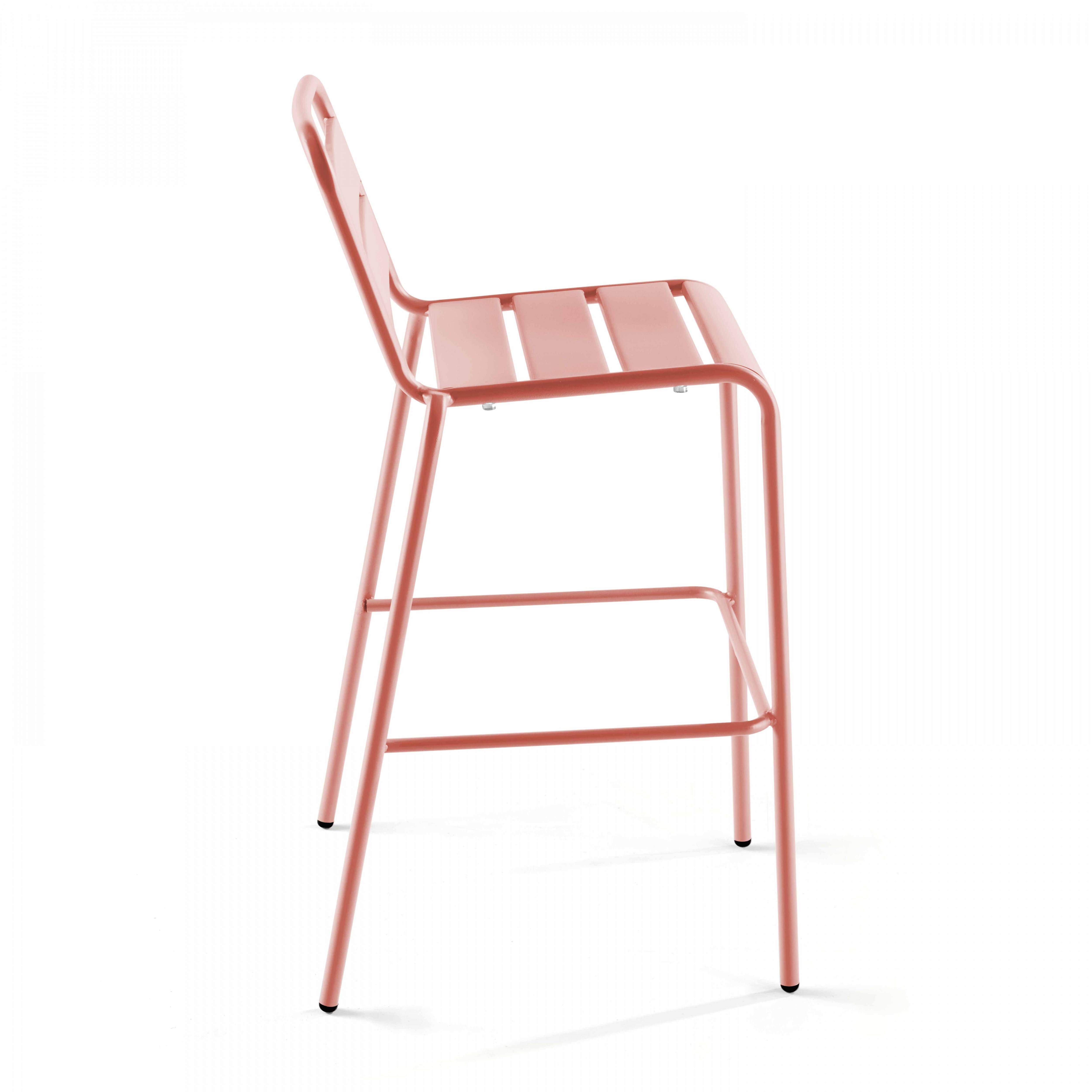 Oviala - Ensemble table haute de jardin et 6 chaises en métal argile Palavas - Oviala - Imagen 5