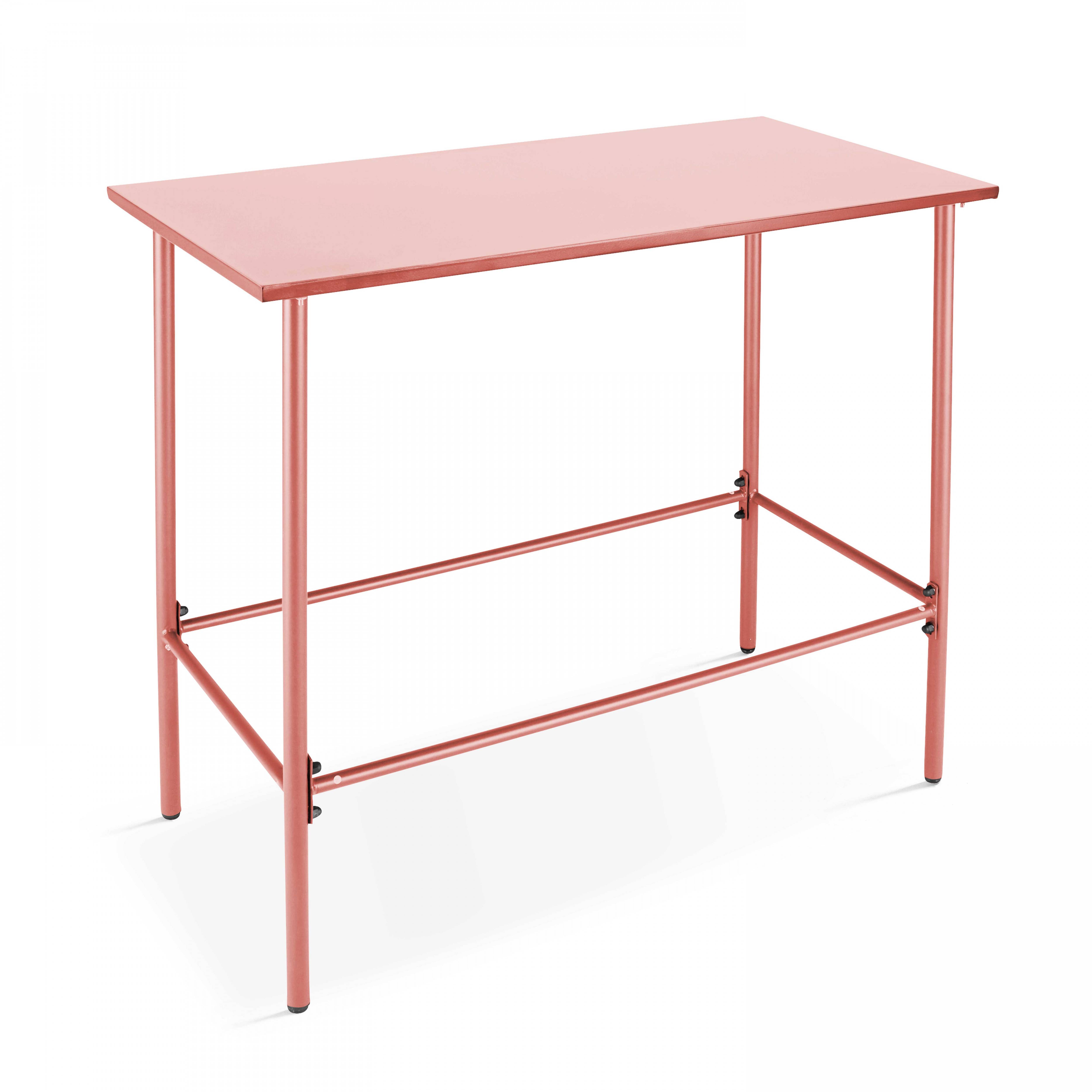 Oviala - Ensemble table haute de jardin et 6 chaises en métal argile Palavas - Oviala - Imagen 3