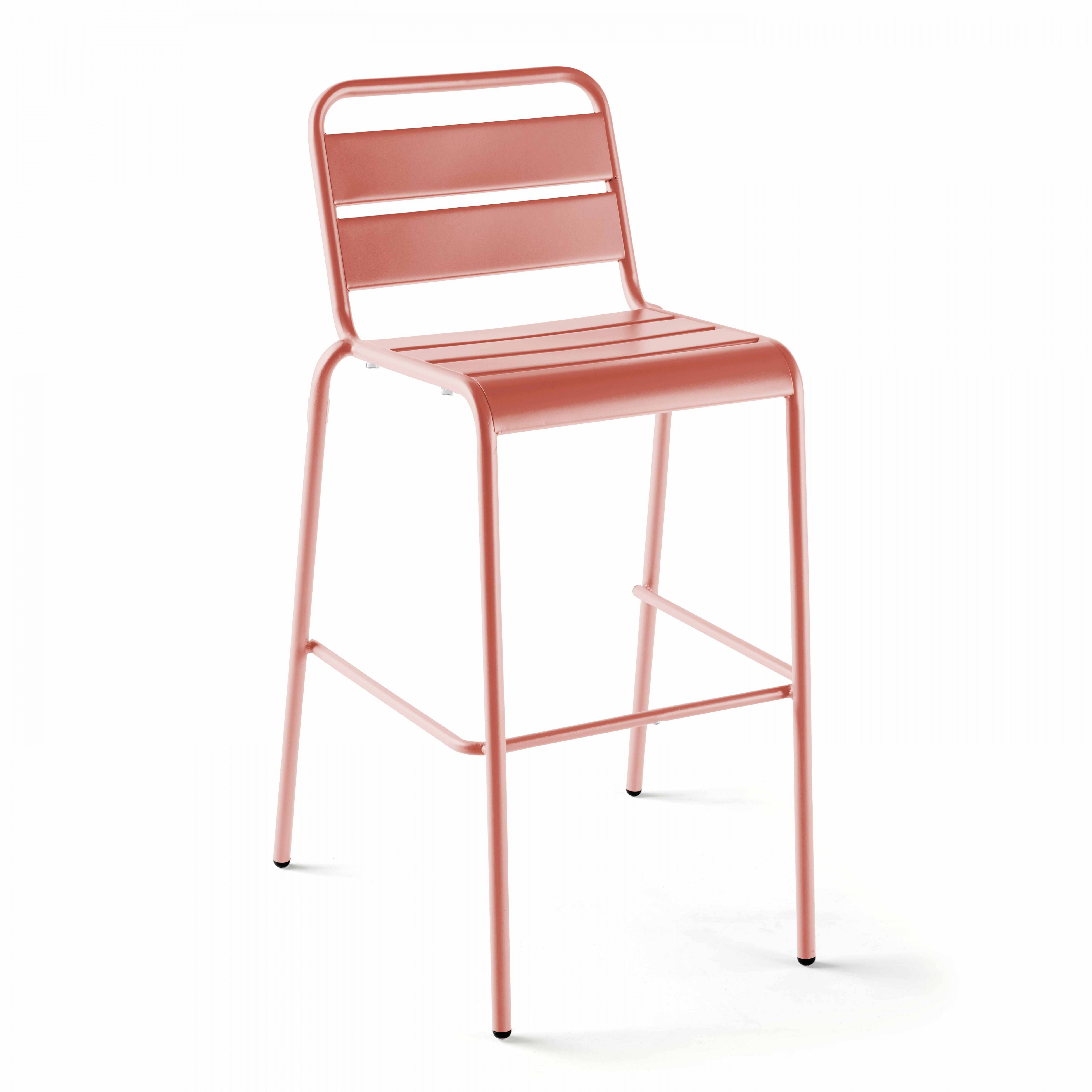Oviala - Ensemble table haute de jardin et 6 chaises en métal argile Palavas - Oviala - Imagen 4